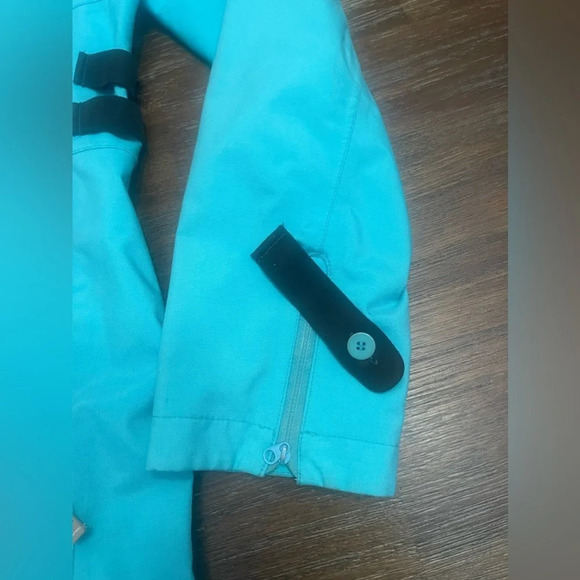 Merrell Long Jacket L Women Bright Blue/turquoise Nylon Snaps Full Zip Lined - Picture 2 of 11